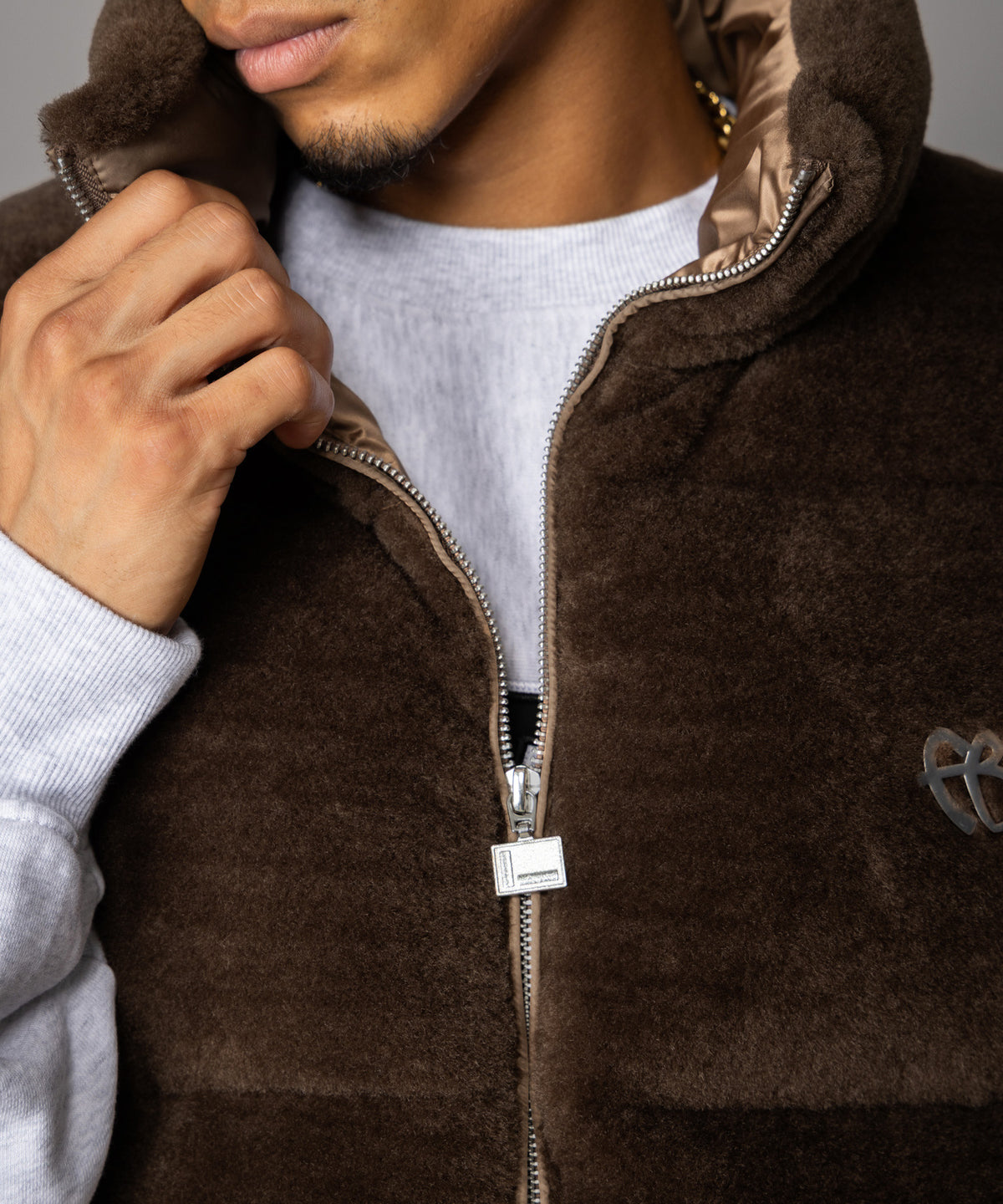 【NEW】FAUX FUR PUFFER VEST/フェイクファーパファーベスト【FAM-62306】