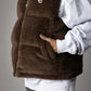 【NEW】FAUX FUR PUFFER VEST/フェイクファーパファーベスト【FAM-62306】