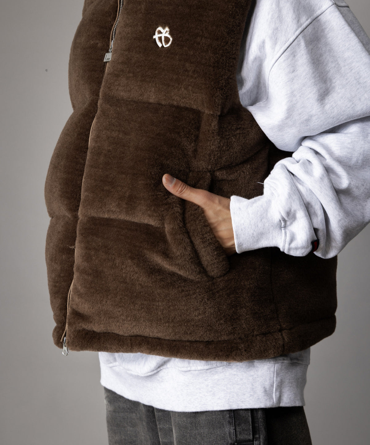【NEW】FAUX FUR PUFFER VEST/フェイクファーパファーベスト【FAM-62306】