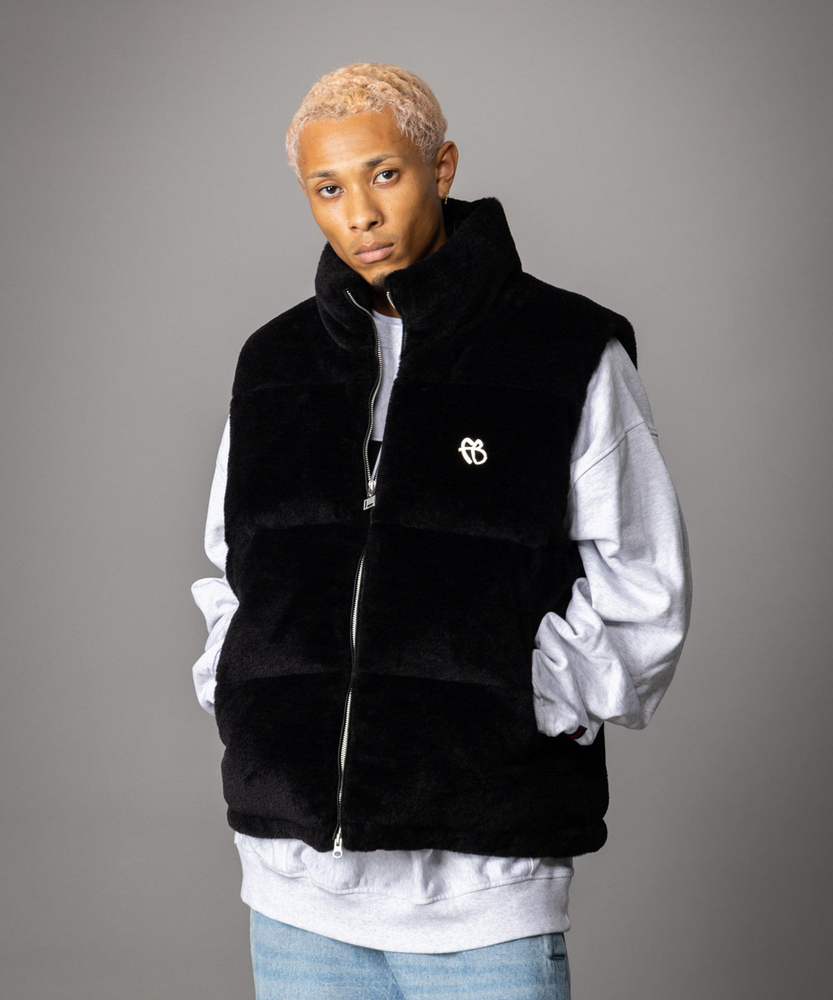 【NEW】FAUX FUR PUFFER VEST/フェイクファーパファーベスト【FAM-62306】
