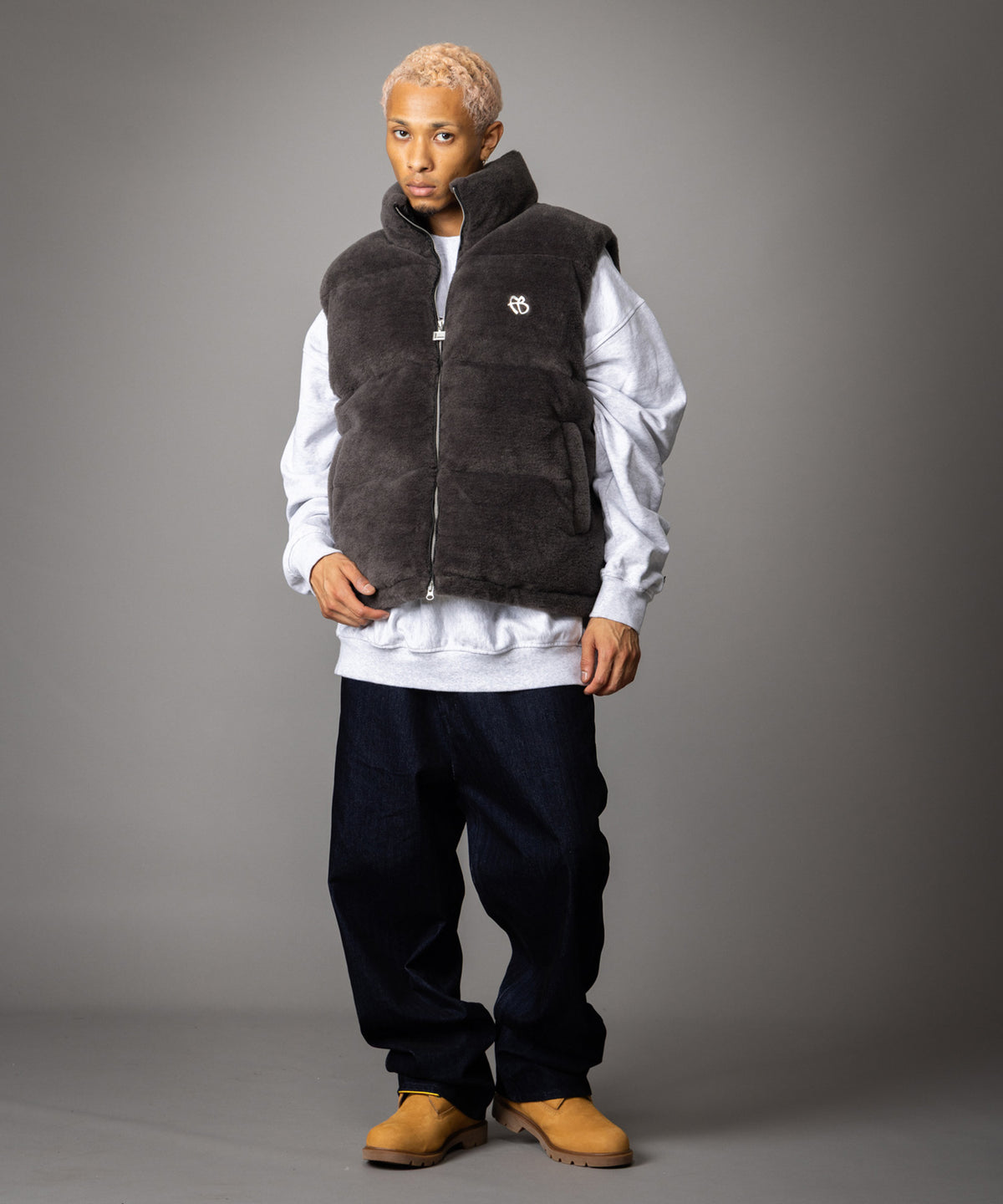 【NEW】FAUX FUR PUFFER VEST/フェイクファーパファーベスト【FAM-62306】