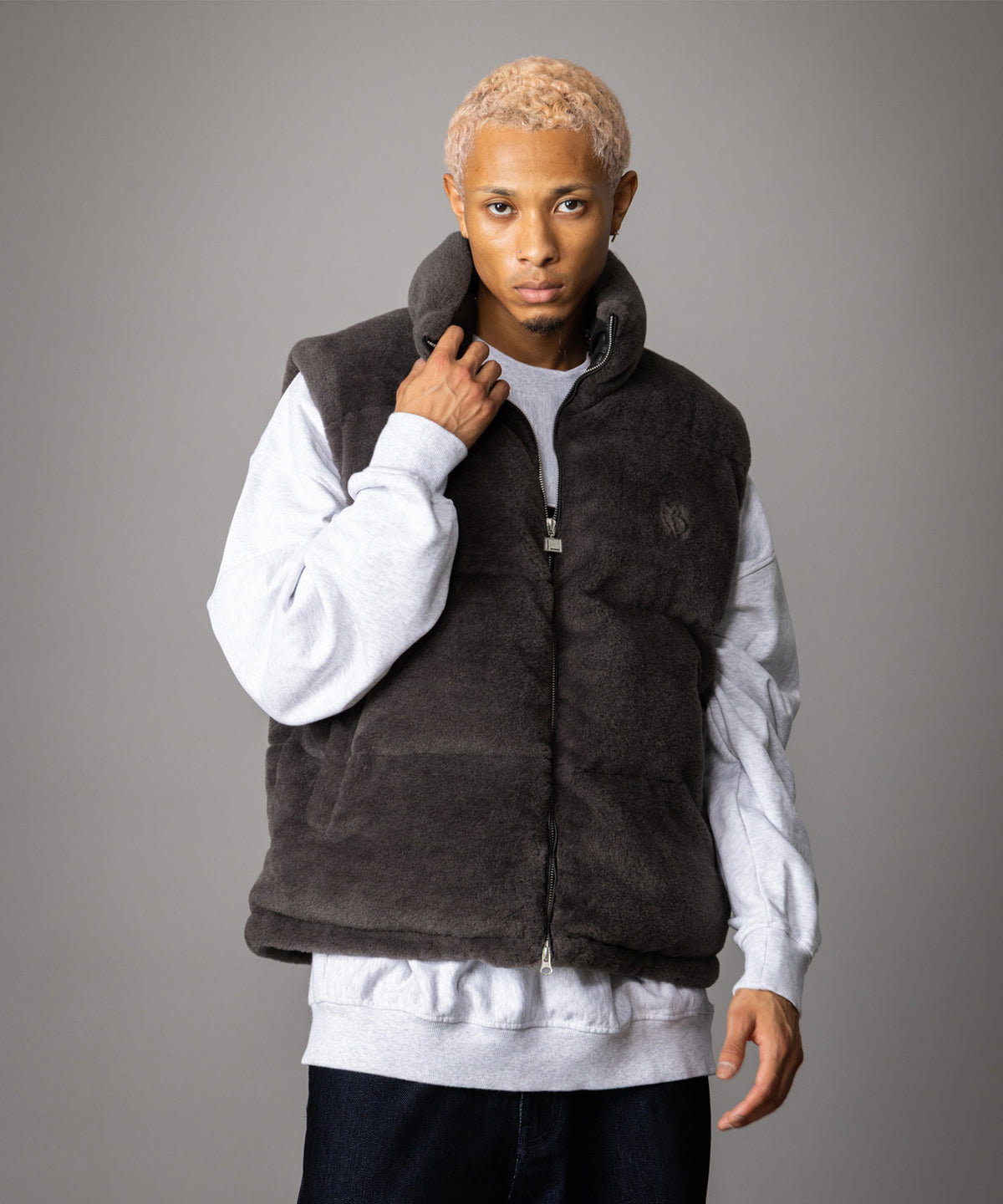 【NEW】FAUX FUR PUFFER VEST/フェイクファーパファーベスト【FAM-62306】