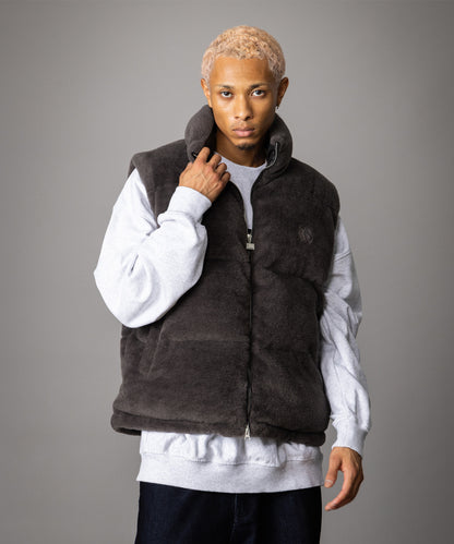 【NEW】FAUX FUR PUFFER VEST/フェイクファーパファーベスト【FAM-62306】