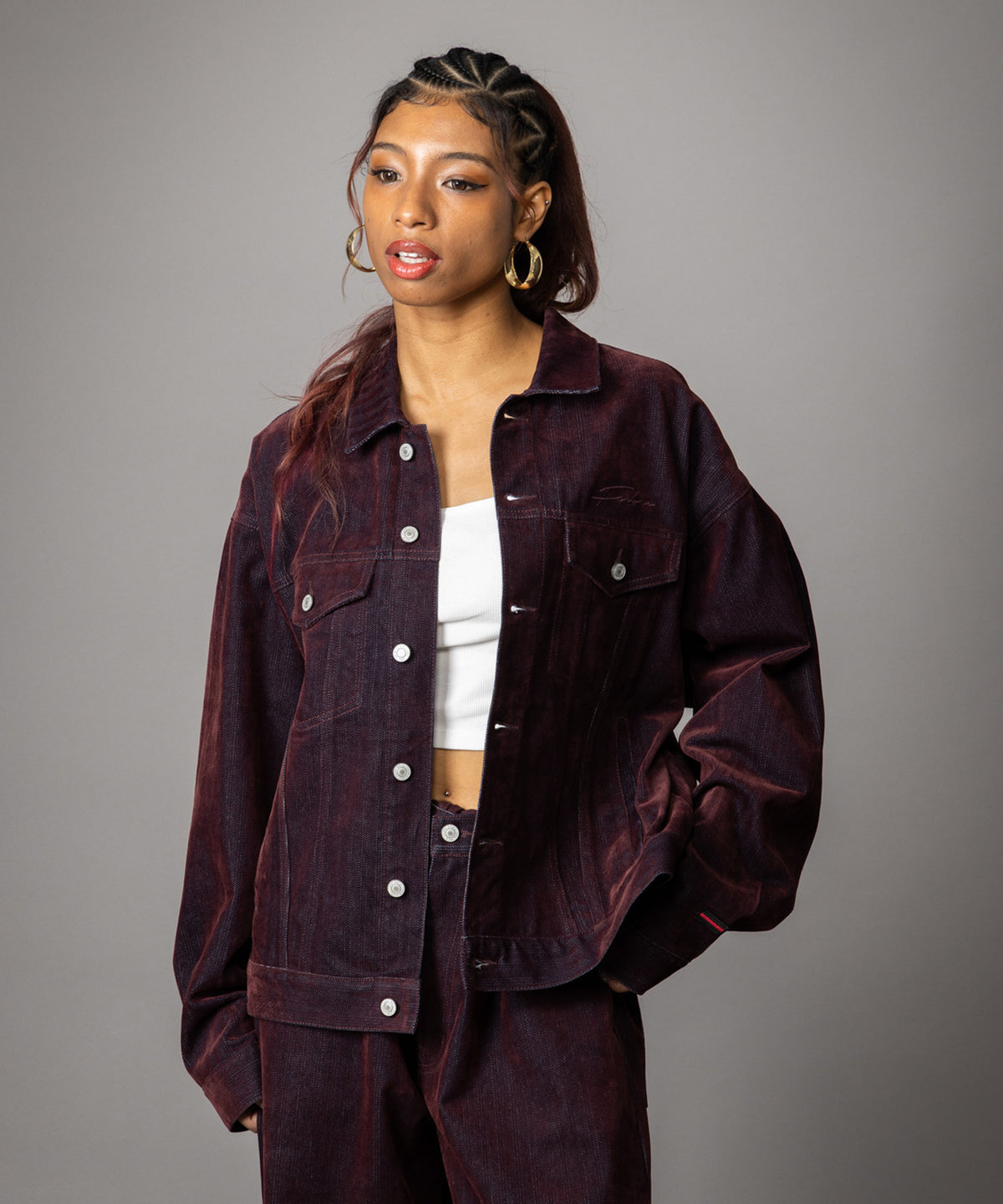 【NEW】FLOCKED DENIM JACKET/フロックデニムジャケット【FAM-62316】【10月5日から順次配送】
