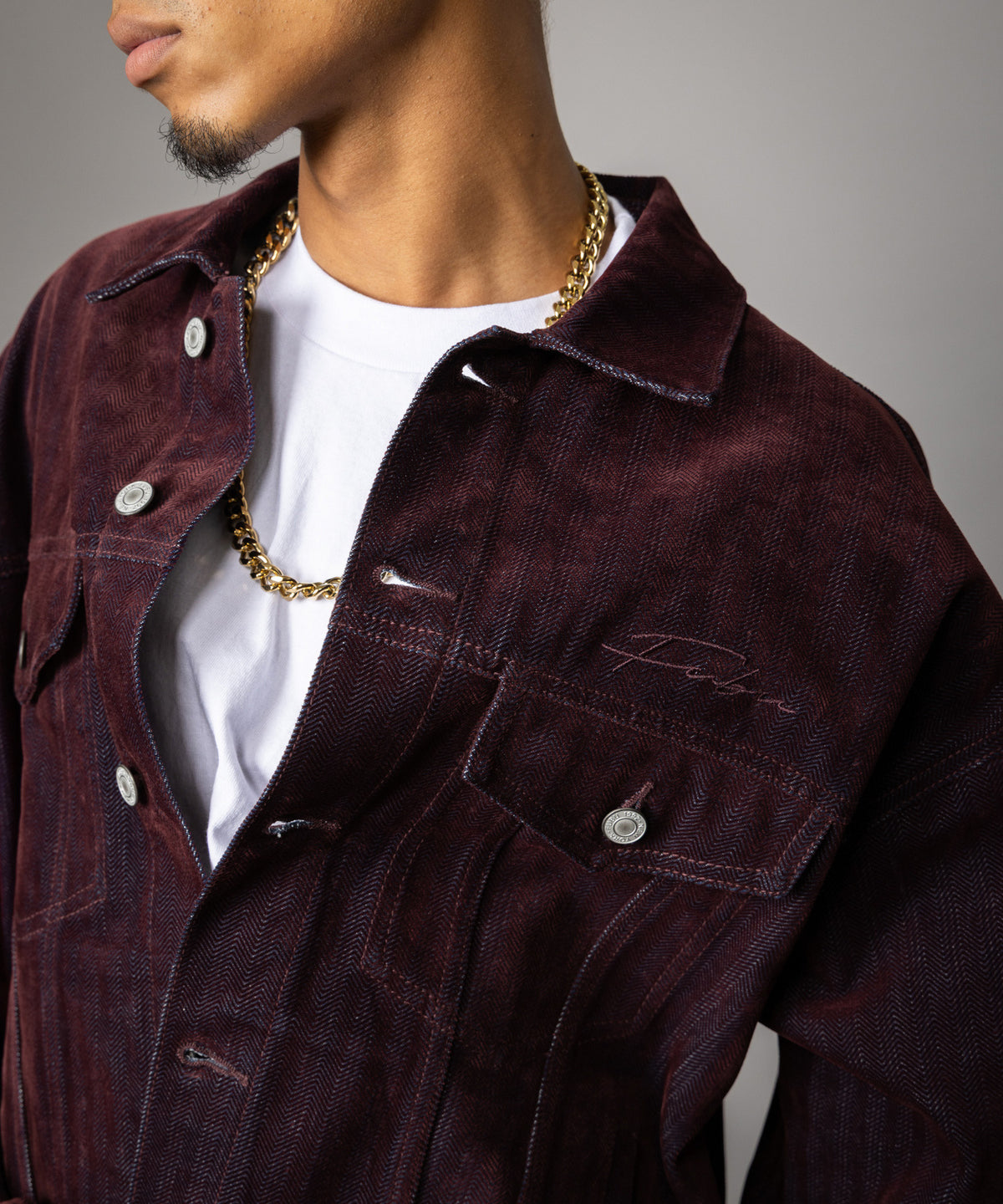 【NEW】FLOCKED DENIM JACKET/フロックデニムジャケット【FAM-62316】【10月5日から順次配送】