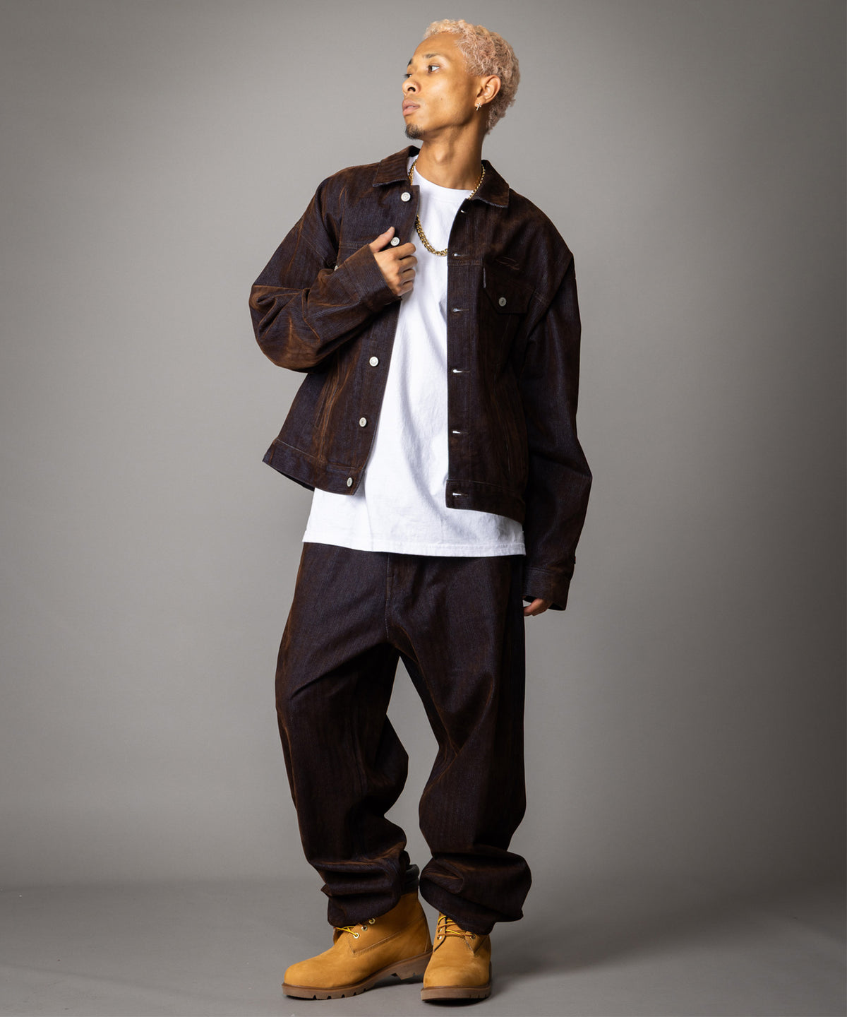 【NEW】FLOCKED DENIM JACKET/フロックデニムジャケット【FAM-62316】【10月5日から順次配送】
