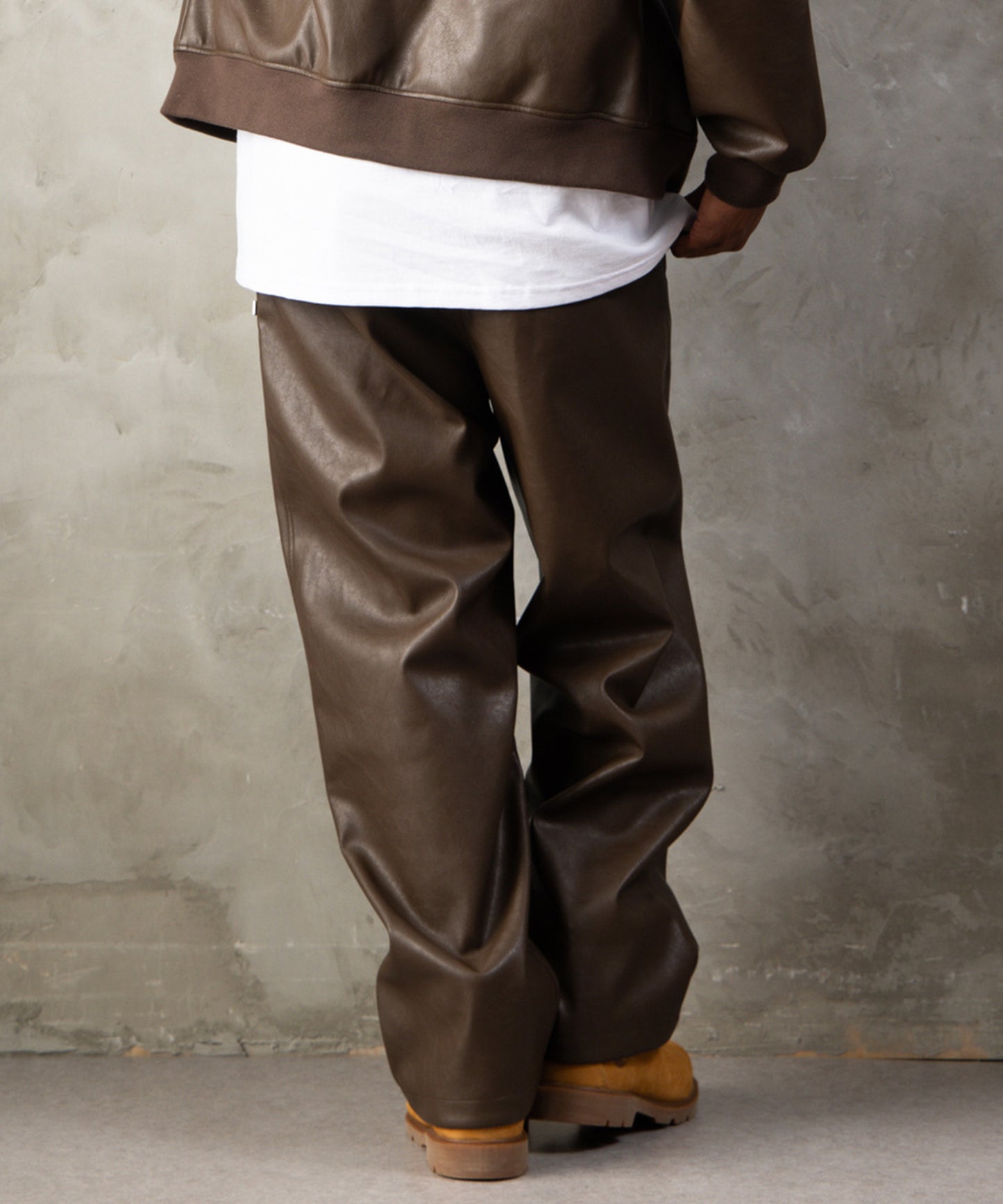 【NEW】FAUX LEATHER EASY PANTS/フェイクレザーイージーパンツ【FAM-62500】