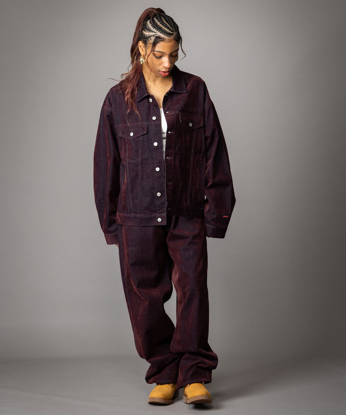 【NEW】FLOCKED DENIM PANTS/フロックデニムパンツ【FAM-62509】【10月5日から順次配送】