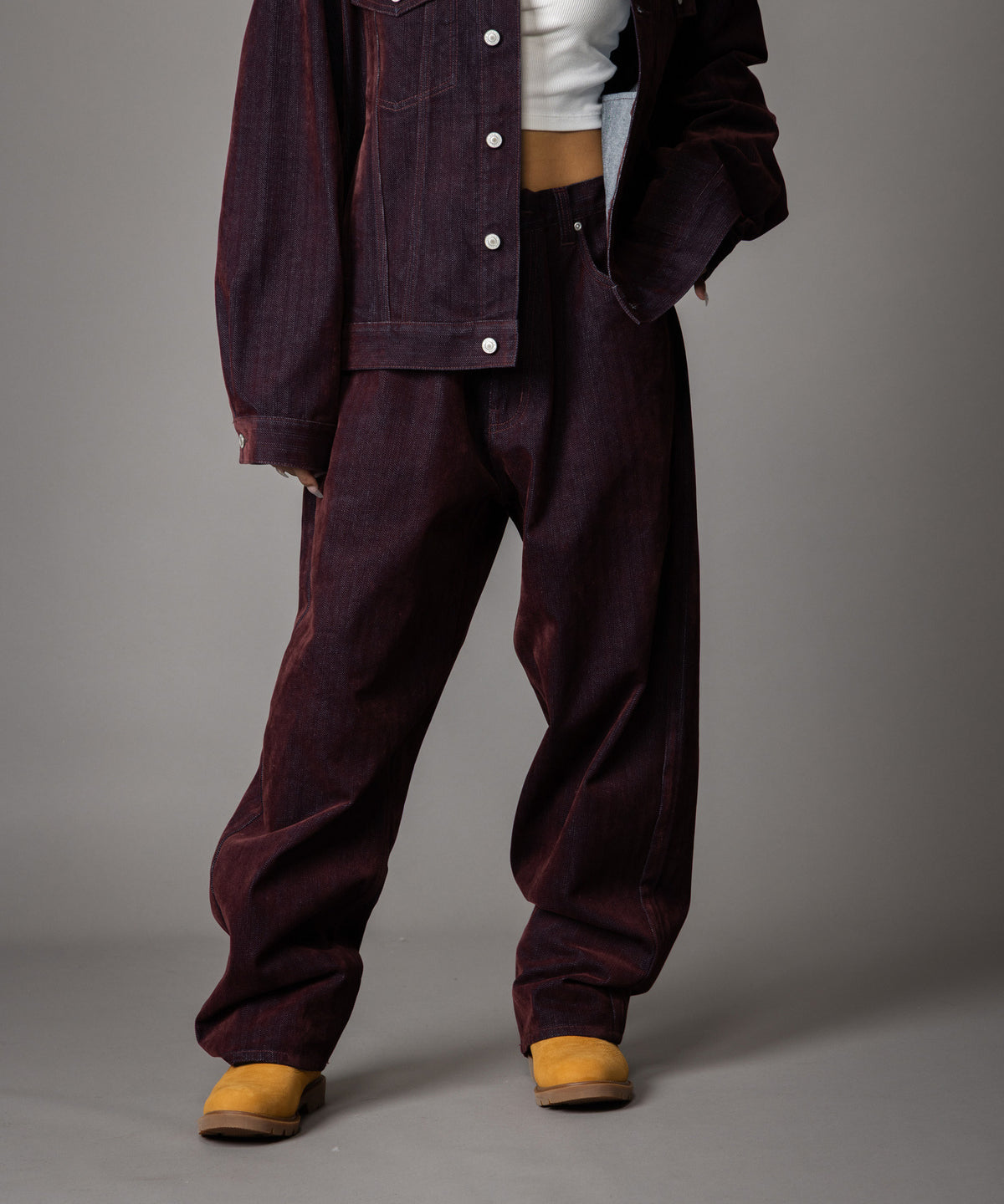 【NEW】FLOCKED DENIM PANTS/フロックデニムパンツ【FAM-62509】【10月5日から順次配送】