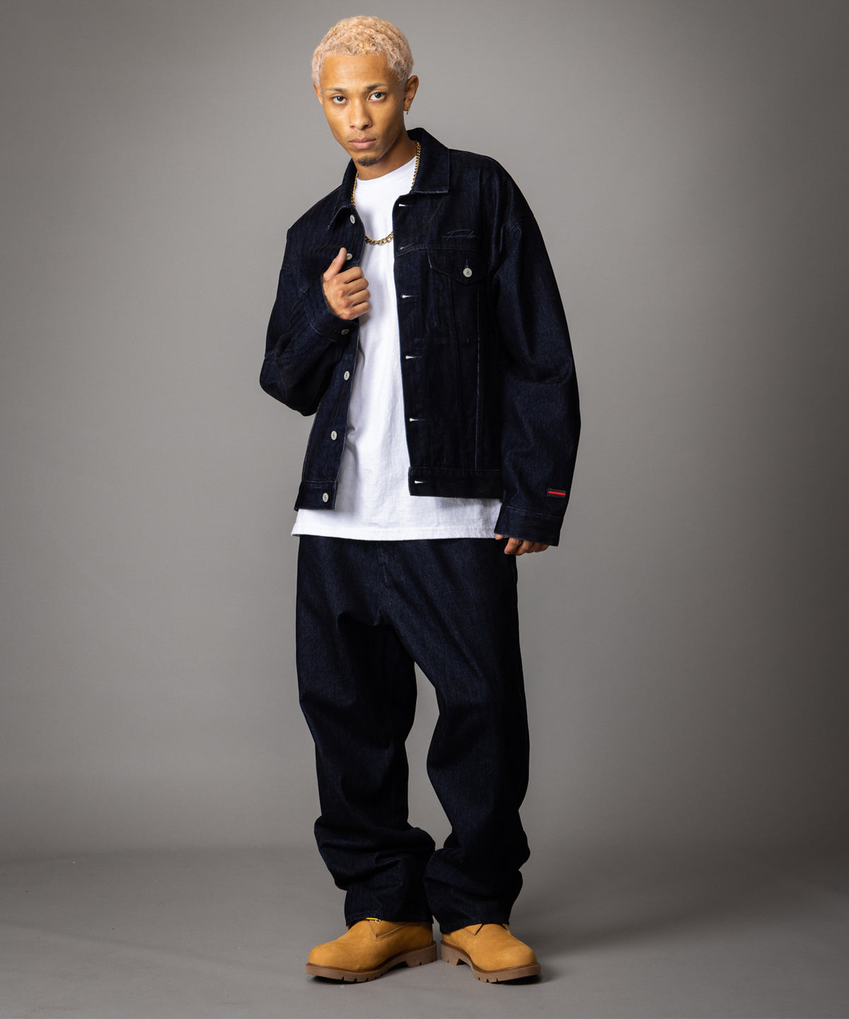 【NEW】FLOCKED DENIM PANTS/フロックデニムパンツ【FAM-62509】【10月5日から順次配送】