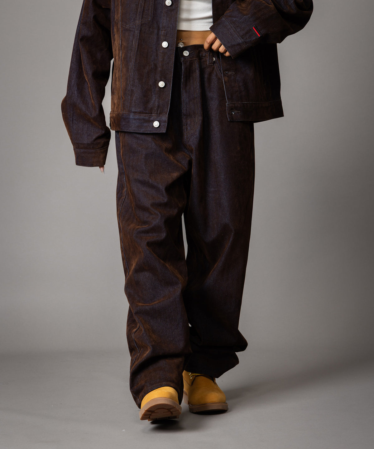 【NEW】FLOCKED DENIM PANTS/フロックデニムパンツ【FAM-62509】【10月5日から順次配送】