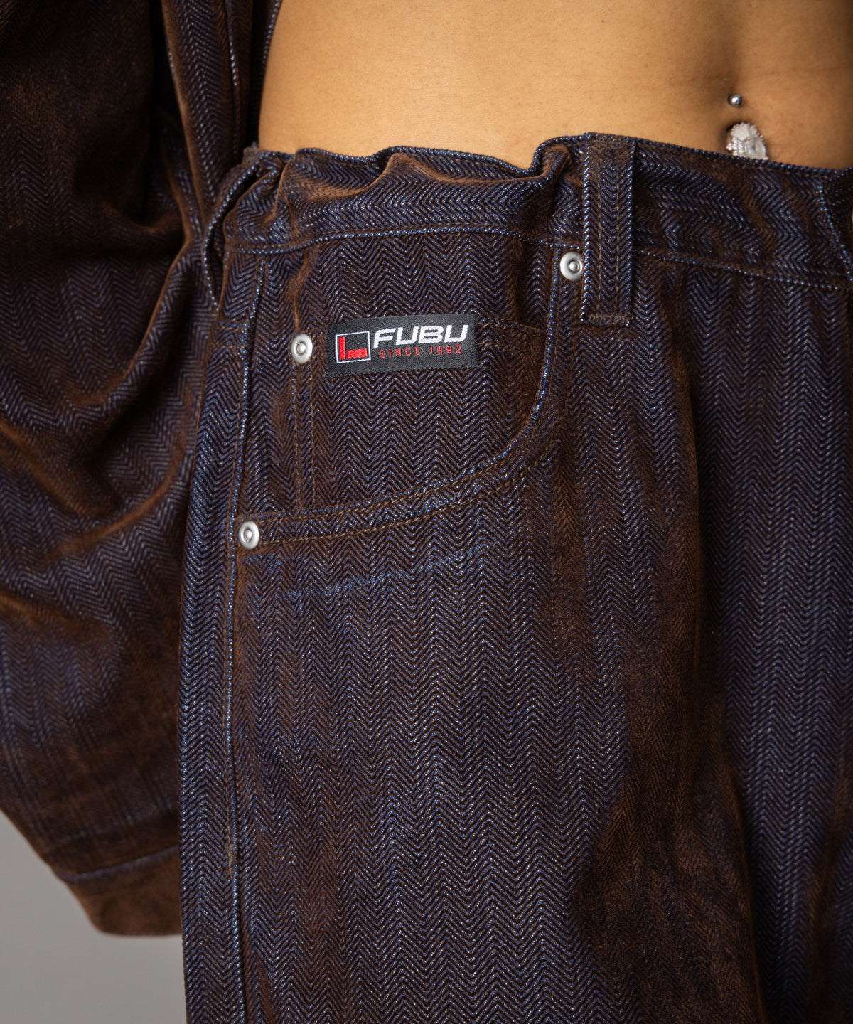 【NEW】FLOCKED DENIM PANTS/フロックデニムパンツ【FAM-62509】【10月5日から順次配送】