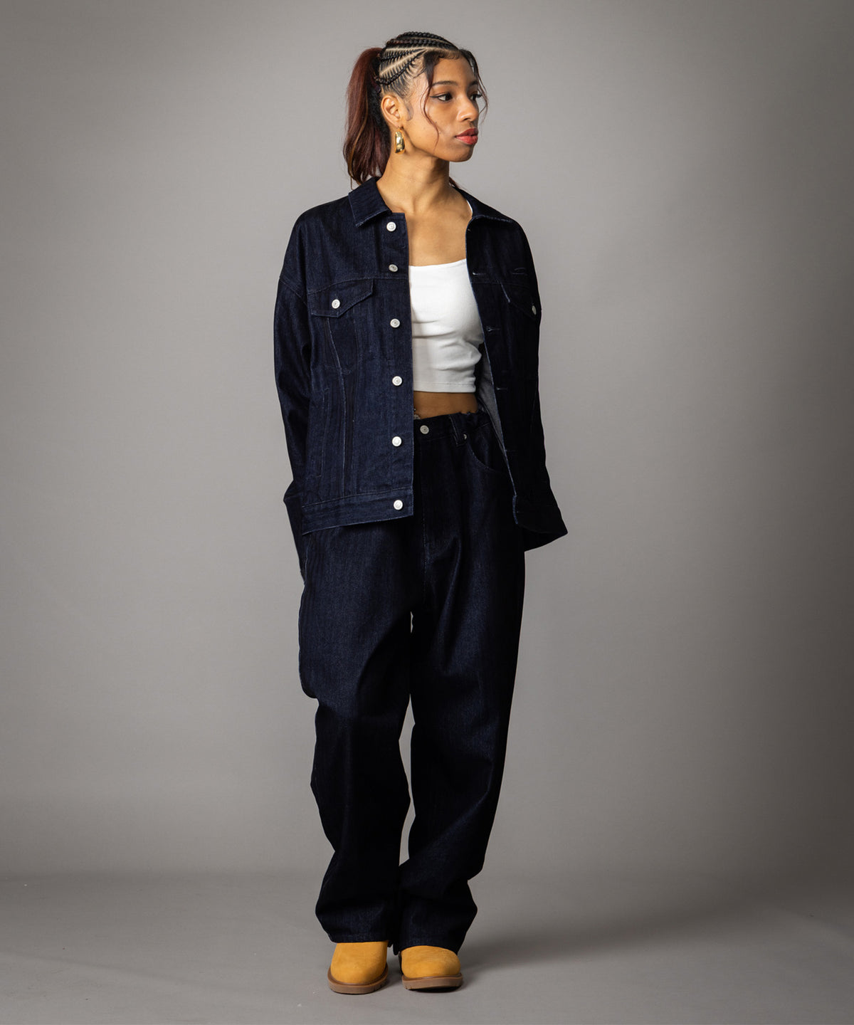 【NEW】FLOCKED DENIM PANTS/フロックデニムパンツ【FAM-62509】【10月5日から順次配送】