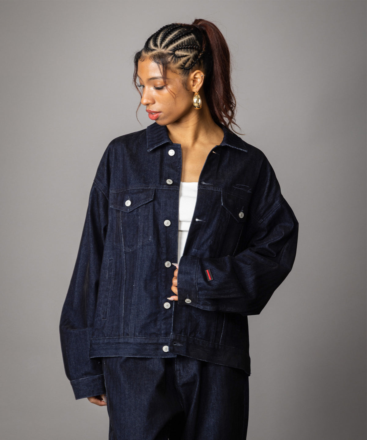 【NEW】FLOCKED DENIM JACKET/フロックデニムジャケット【FAM-62316】【10月5日から順次配送】