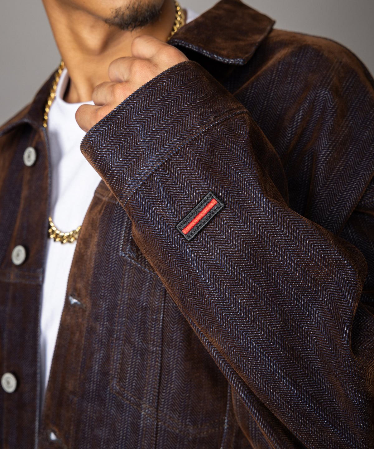 【NEW】FLOCKED DENIM JACKET/フロックデニムジャケット【FAM-62316】【10月5日から順次配送】