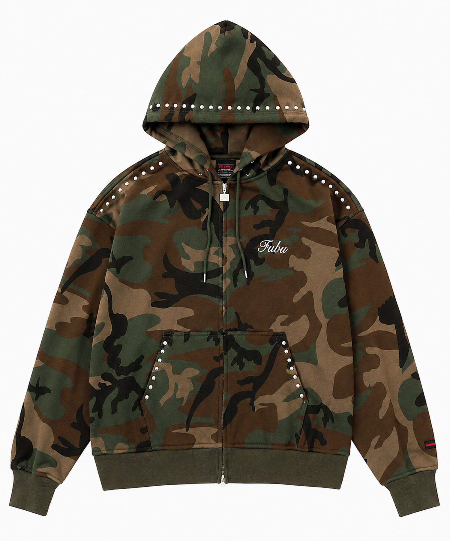 STUDS ZIP HOODIE/スタッズジップフーディー【FAM-62706】｜FUBU(フブ