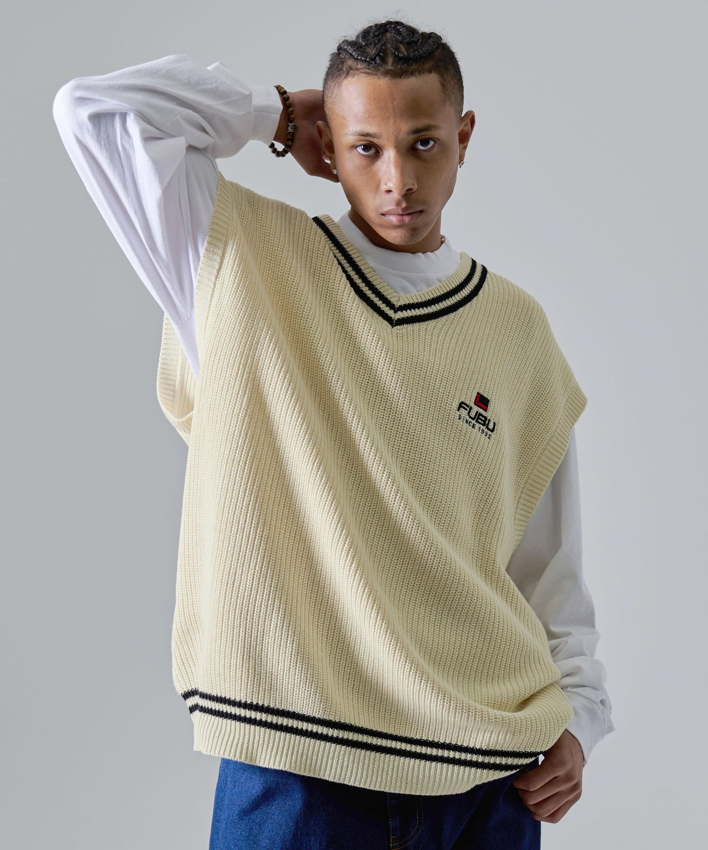 KNIT VEST/ニットベスト【FAM-41702】