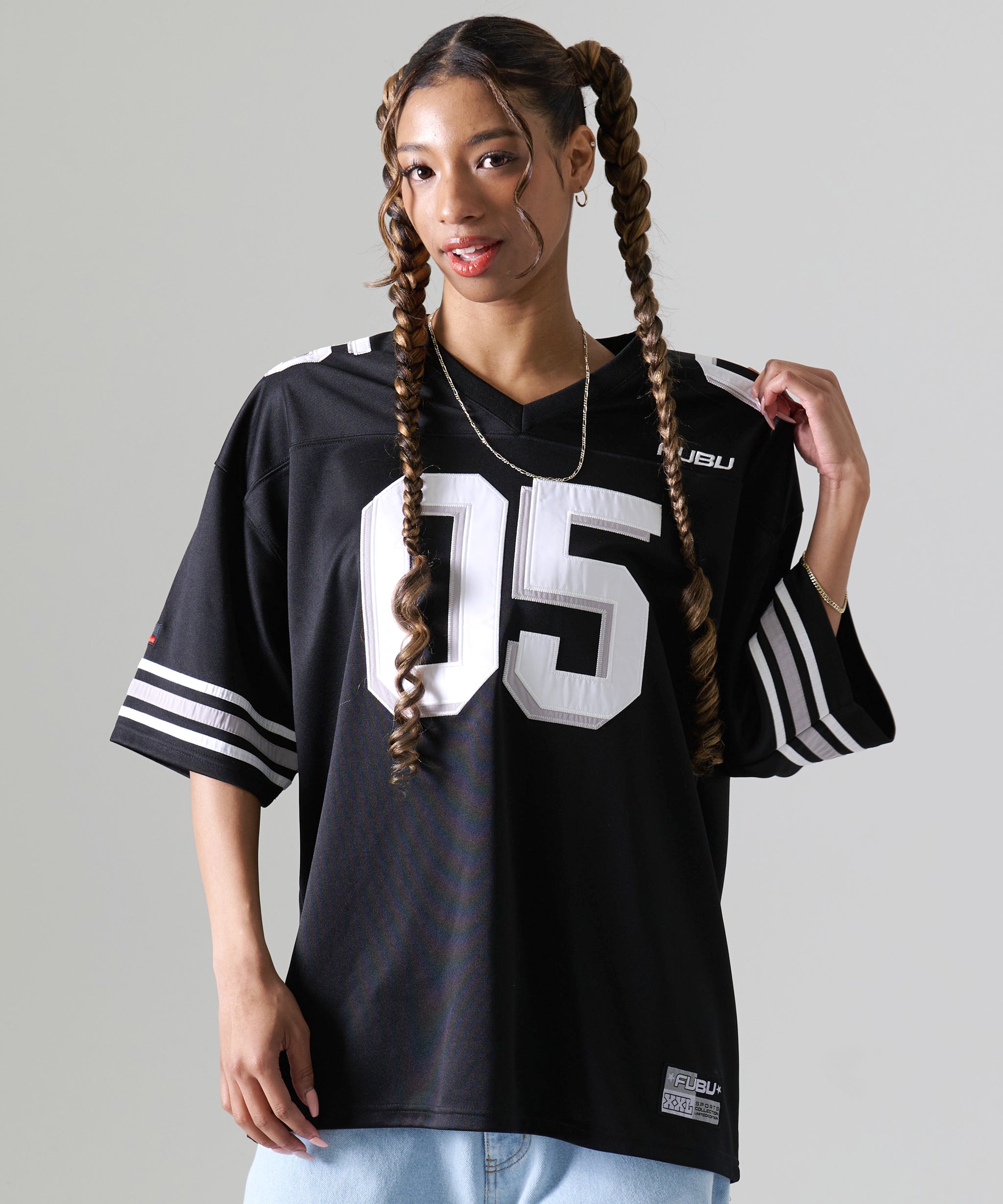 FUBU フブ トップス ブランド ロゴ フットボール ゲームシャツ。FUBUは