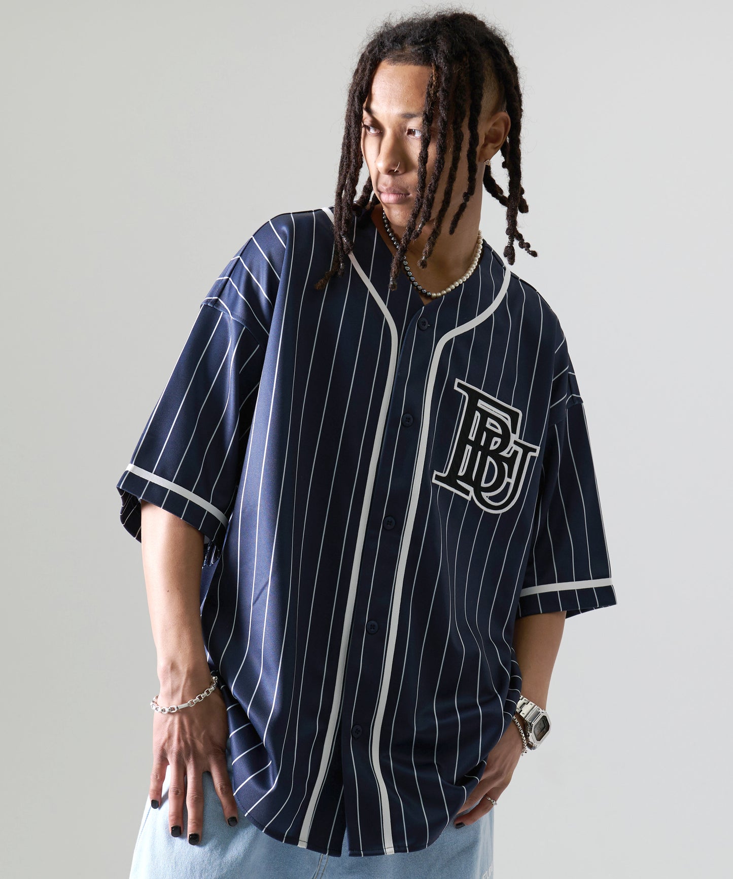 STRIPE BASEBALL SHIRTS/ストライプベースボールシャツ【FAM-41715】