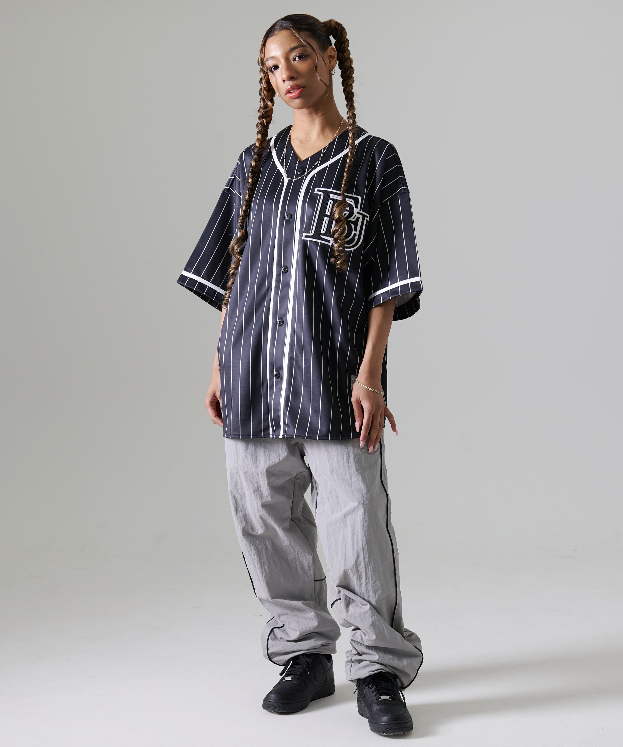 FUBU フブ トップス ブランド ロゴ ベースボール 半袖シャツ。FUBUは