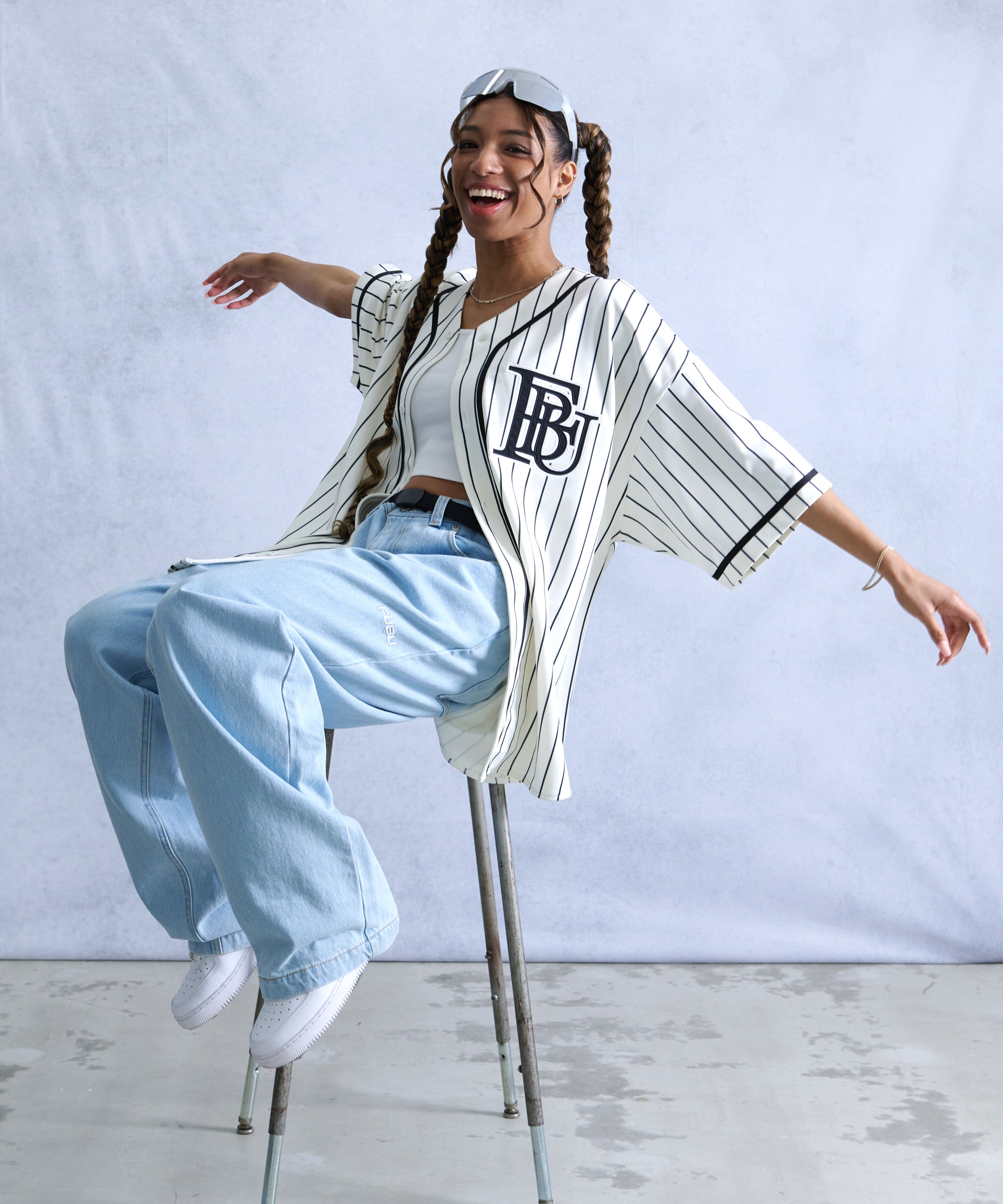 FUBU フブ トップス ブランド ロゴ ベースボール 半袖シャツ。FUBUは