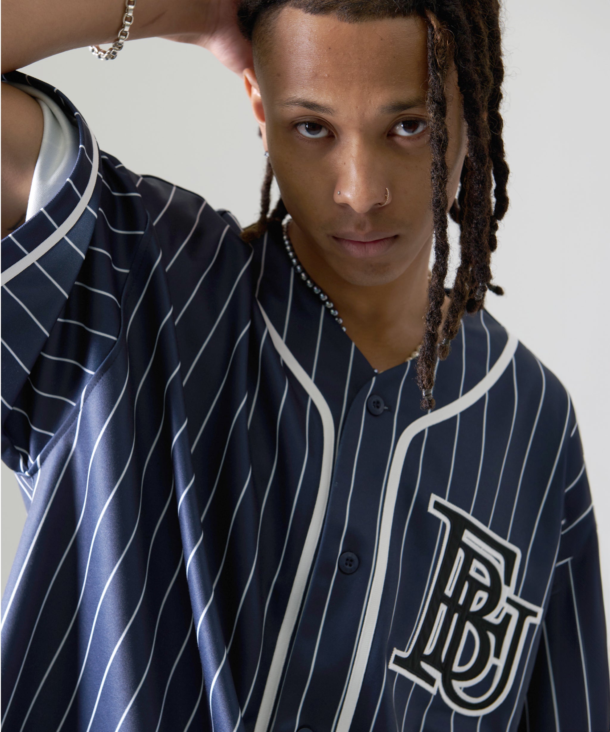 FUBU フブ トップス ブランド ロゴ ベースボール 半袖シャツ。FUBUは