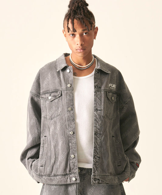 PATTERN DENIM JACKET/総柄デニムジャケット【FAM-42308】