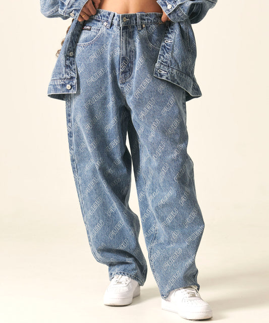 PATTERN DENIM PANTS/総柄デニムパンツ【FAM-42504】