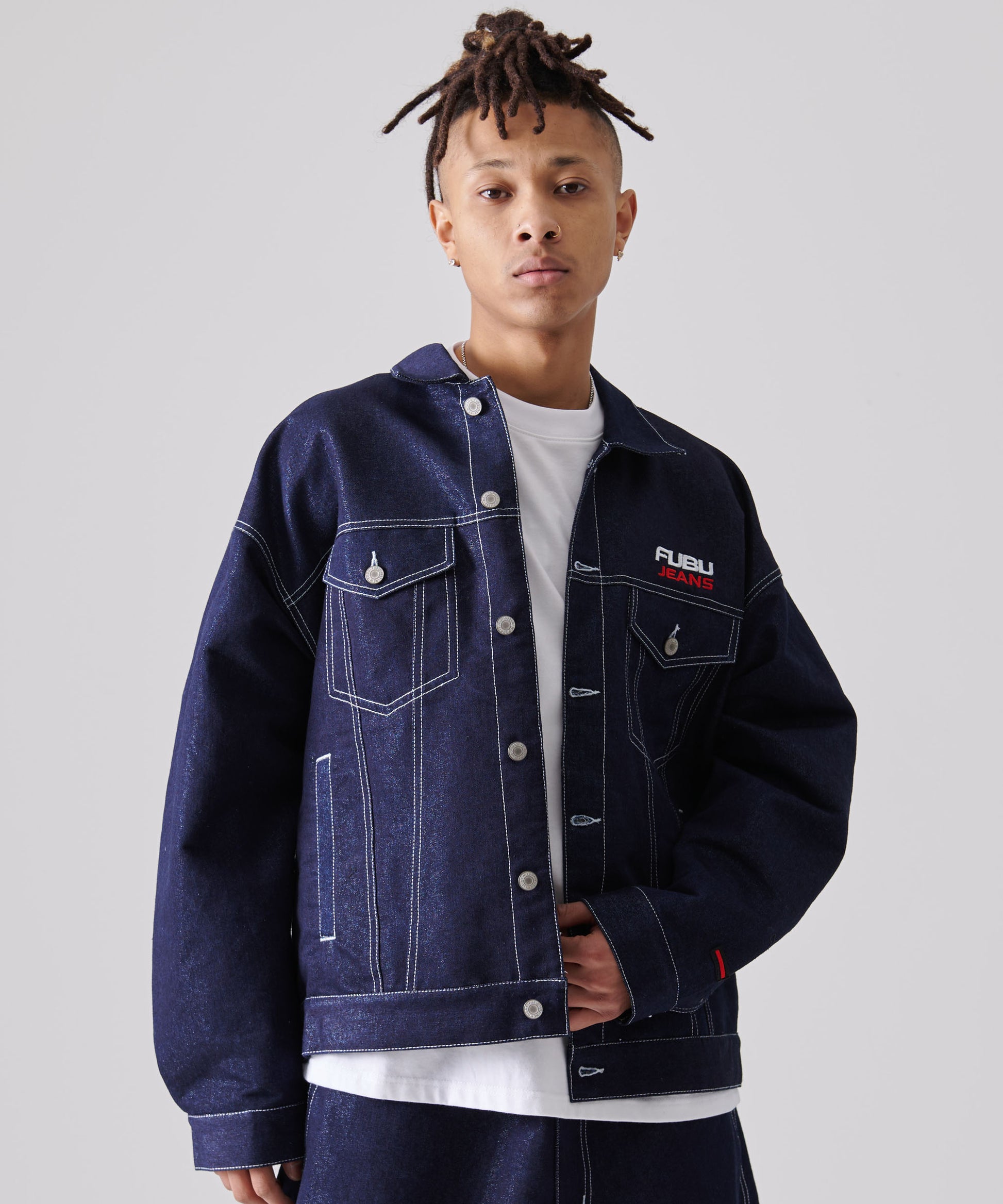 FUBU フブ アウター メタリック デニムジャケット ライトアウター 