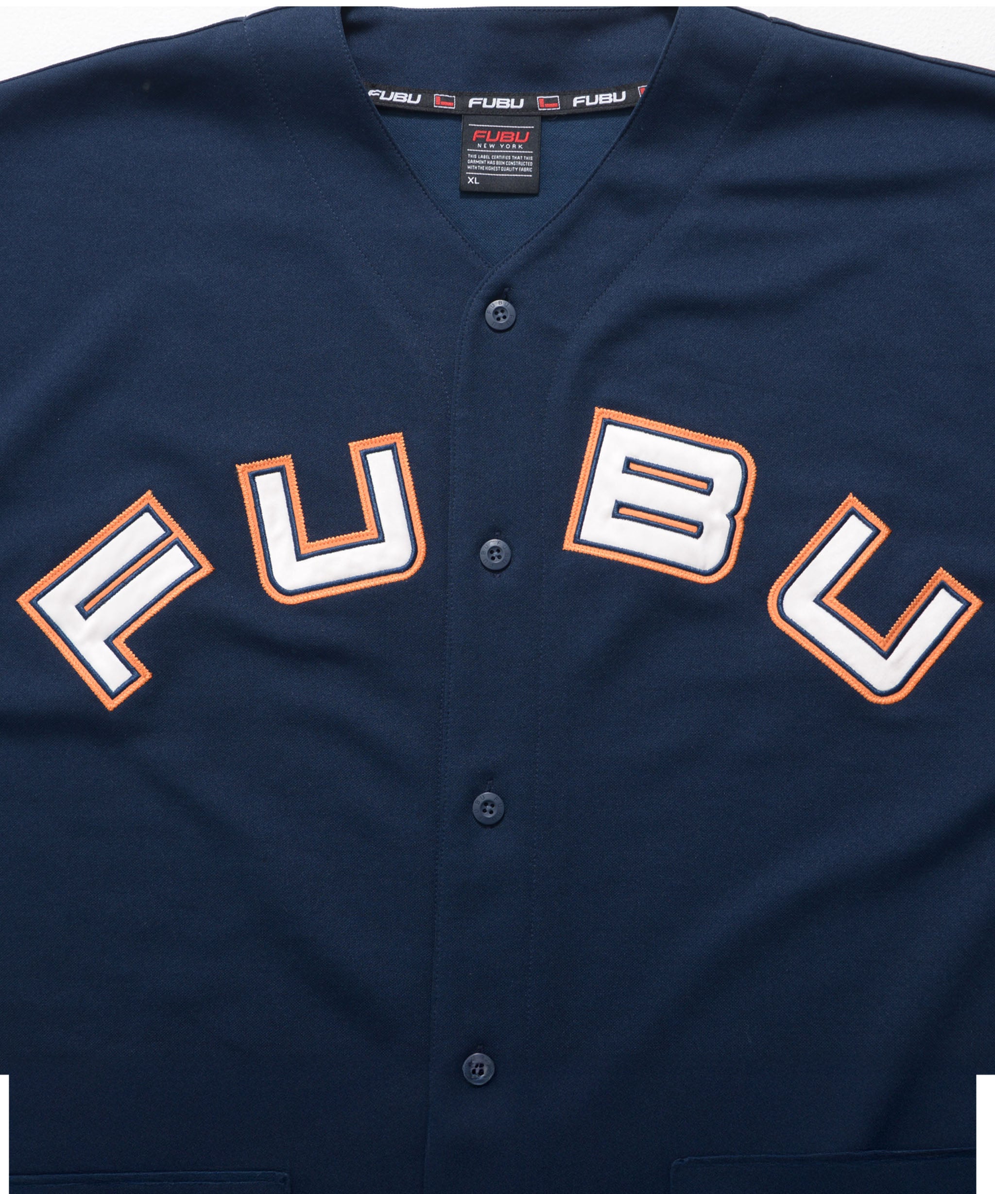 FUBU ベースボールシャツ ナンバリングシャツ ネイビー 紺 ホワイト 白 FUBU ベースボールシャツ ナンバリングシャツ ネイビー 紺