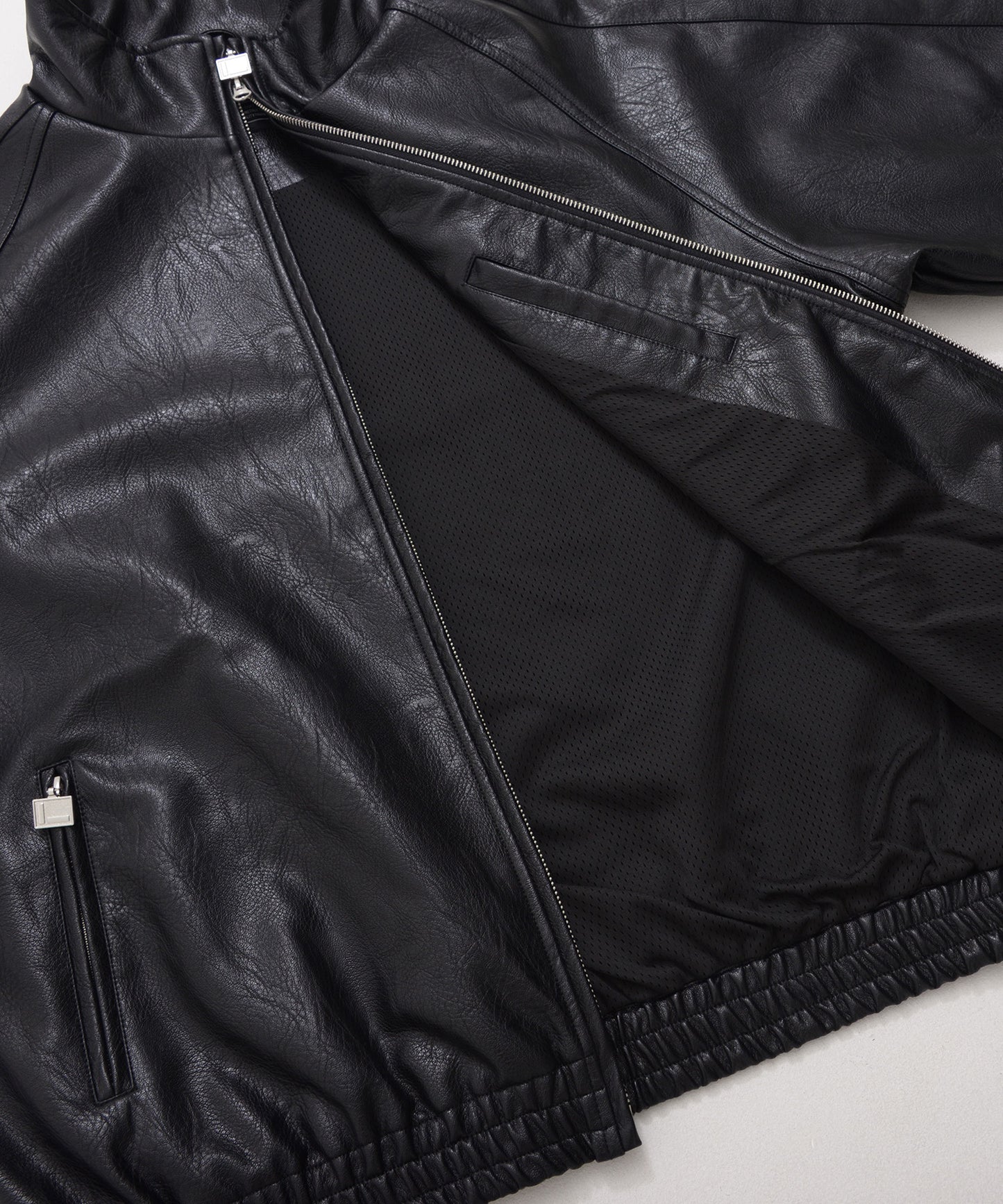 FAUX LEATHER TRACK JACKET/フェイクレザー トラックジャケット【FAM-52300】