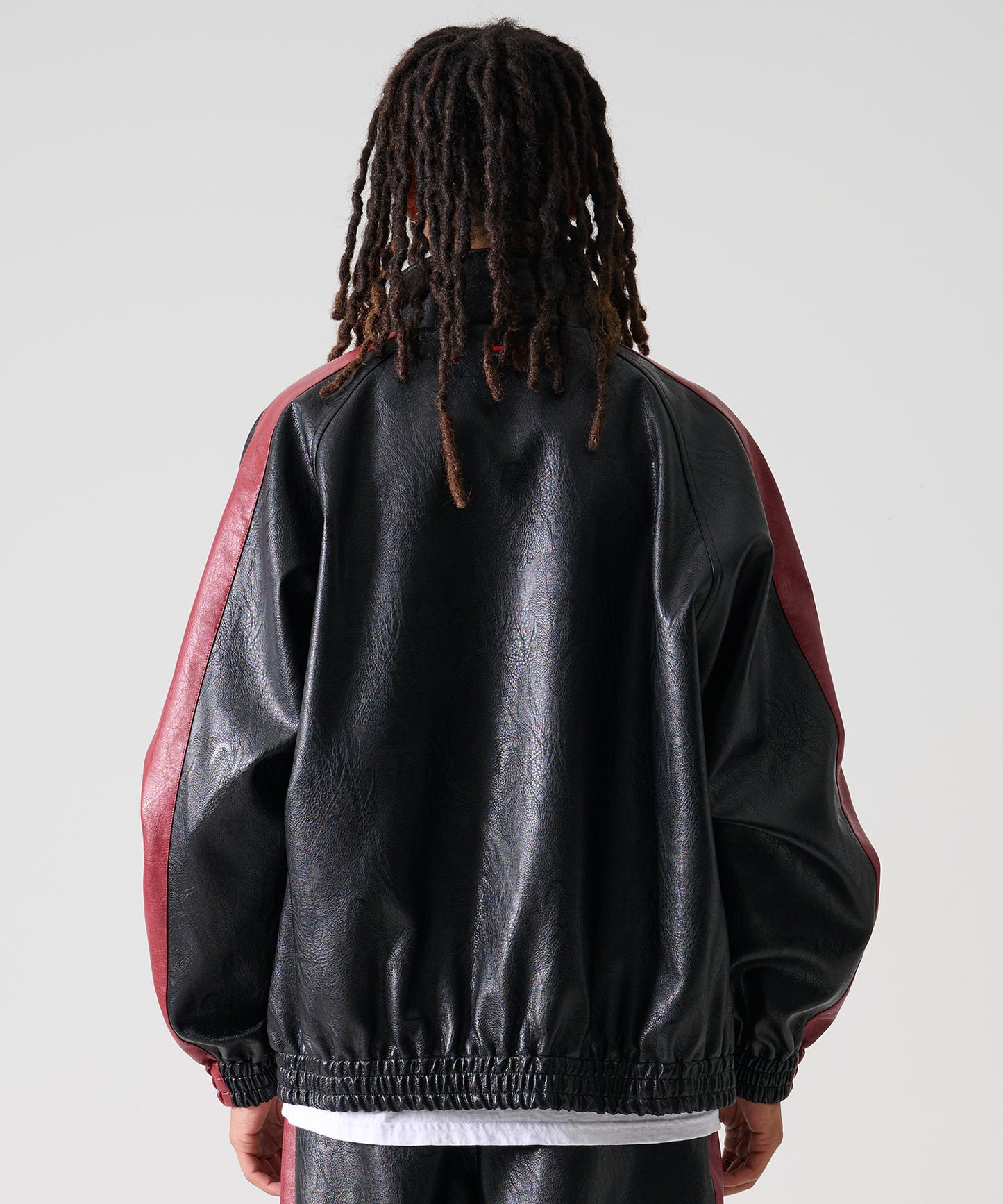FAUX LEATHER TRACK JACKET/フェイクレザー トラックジャケット【FAM-52300】