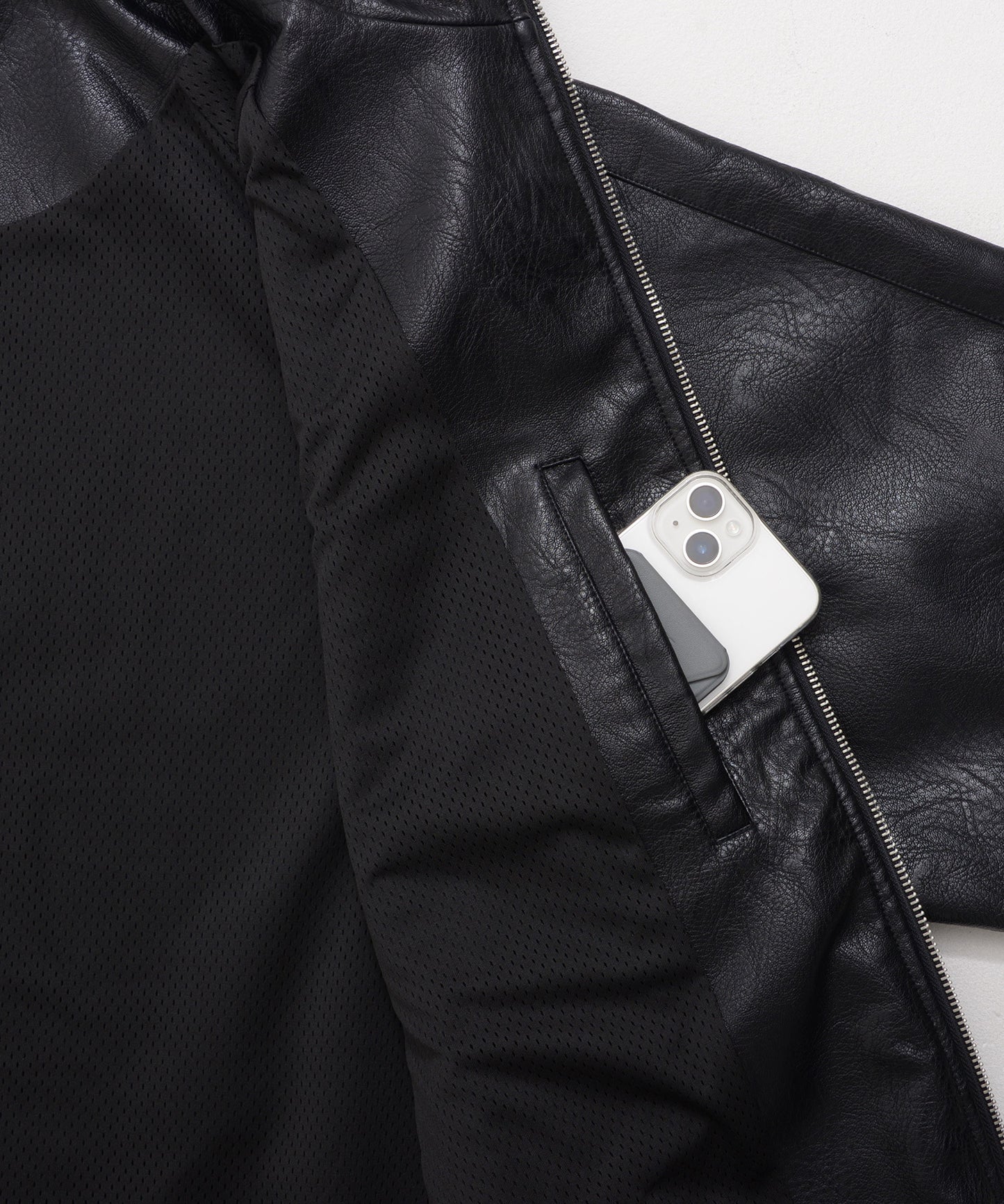 FAUX LEATHER TRACK JACKET/フェイクレザー トラックジャケット【FAM-52300】