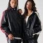 FAUX LEATHER TRACK JACKET/フェイクレザー トラックジャケット【FAM-52300】