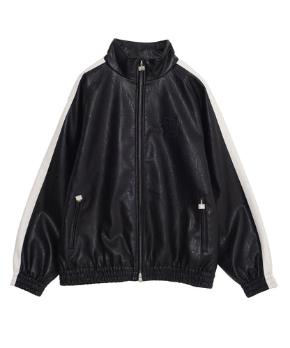 FAUX LEATHER TRACK JACKET/フェイクレザー トラックジャケット【FAM-52300】