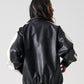 FAUX LEATHER TRACK JACKET/フェイクレザー トラックジャケット【FAM-52300】