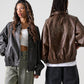 FAUX LEATHER STUDS PATCH JACKET/フェイクレザー スタンドパッチ ジャケット【FAM-52302】