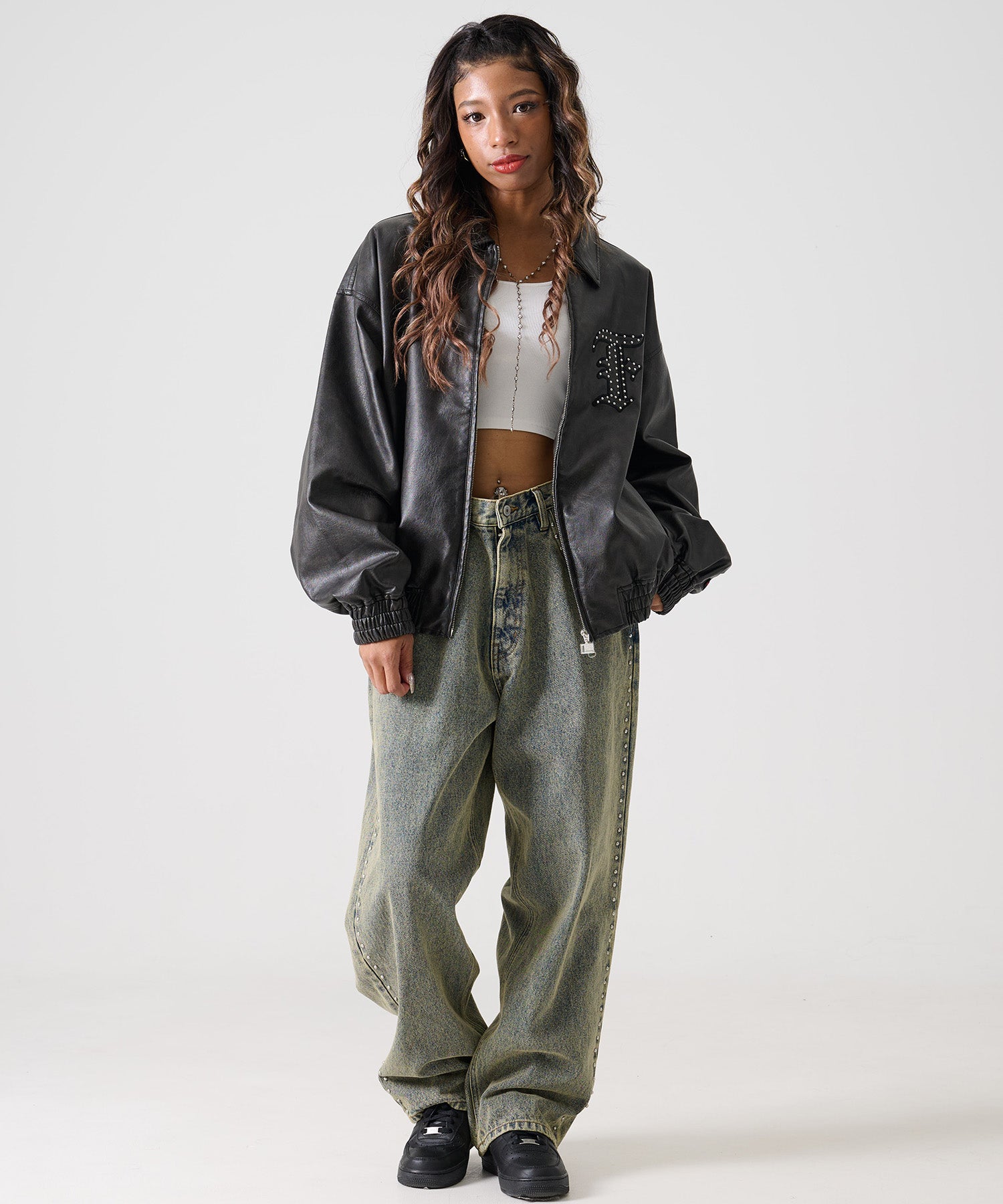 fubu レザージャケット　タグ付き FUBU（フブ） コート ジャケット 「FUBU」Faux Leather Track Jacket