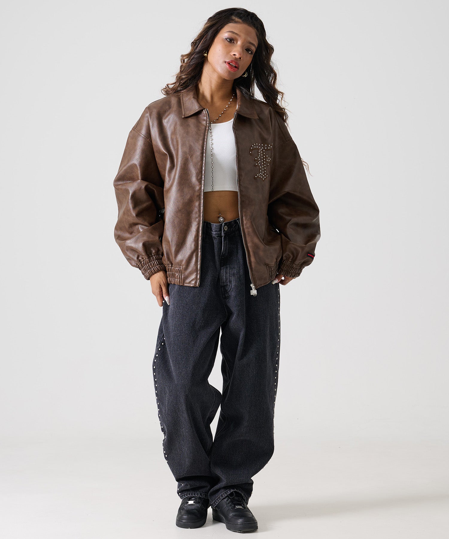 fubu レザージャケット　タグ付き FUBU FAUX LEATHER JACKET