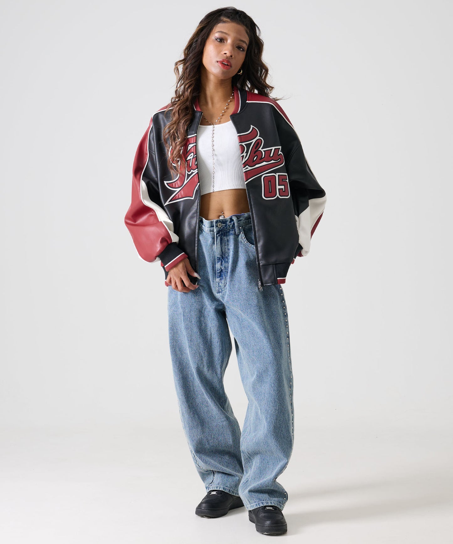 【NEW】【9月下旬発送予定】FAUX LEATHER GAME JACKET/フェイクレザー ゲームジャケット【FAM-52306】