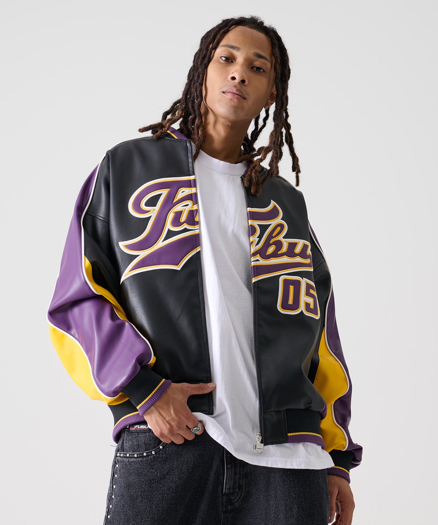 【年末SALE30%OFF】FAUX LEATHER GAME JACKET/フェイクレザー ゲームジャケット【FAM-52306】