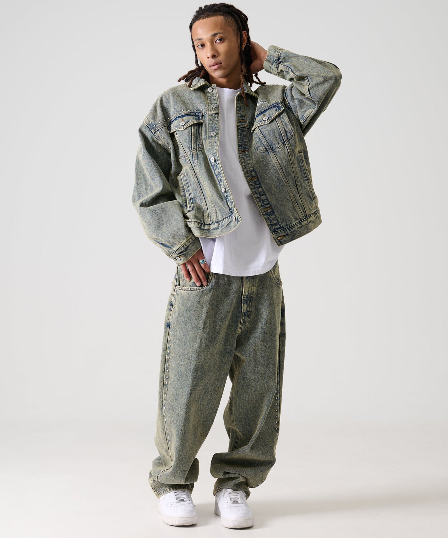 【NEW】STUDS DENIM JACKET/スタッド付きデニムジャケット【FAM-52309】