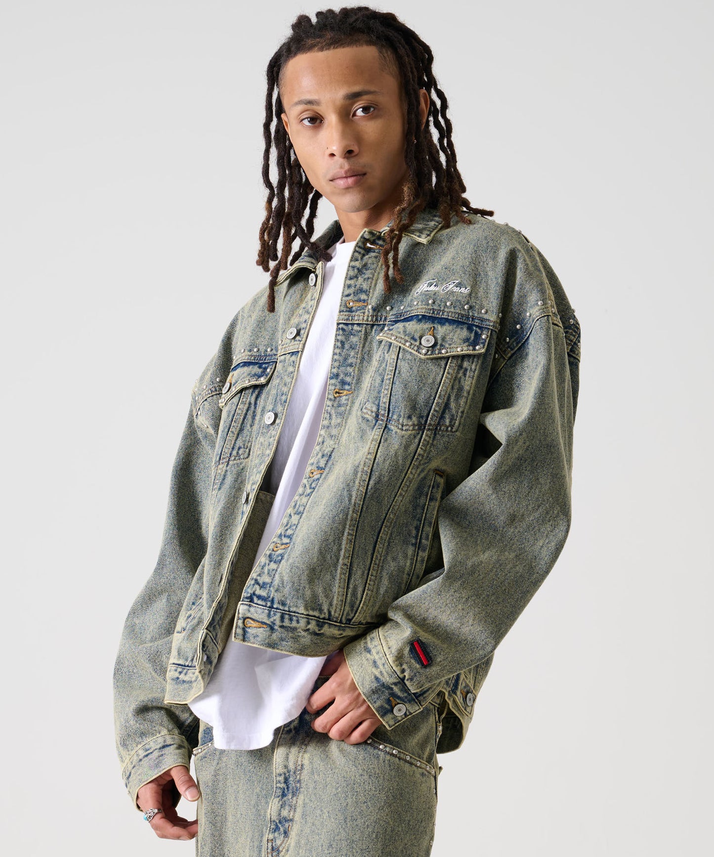 【NEW】STUDS DENIM JACKET/スタッド付きデニムジャケット【FAM-52309】