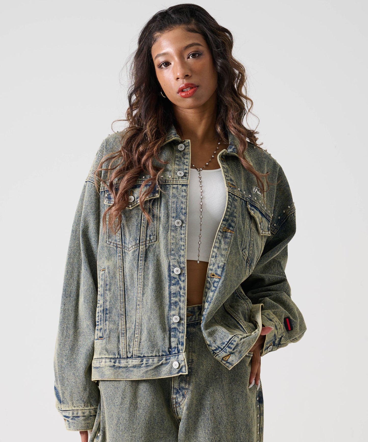 【NEW】STUDS DENIM JACKET/スタッド付きデニムジャケット【FAM-52309】