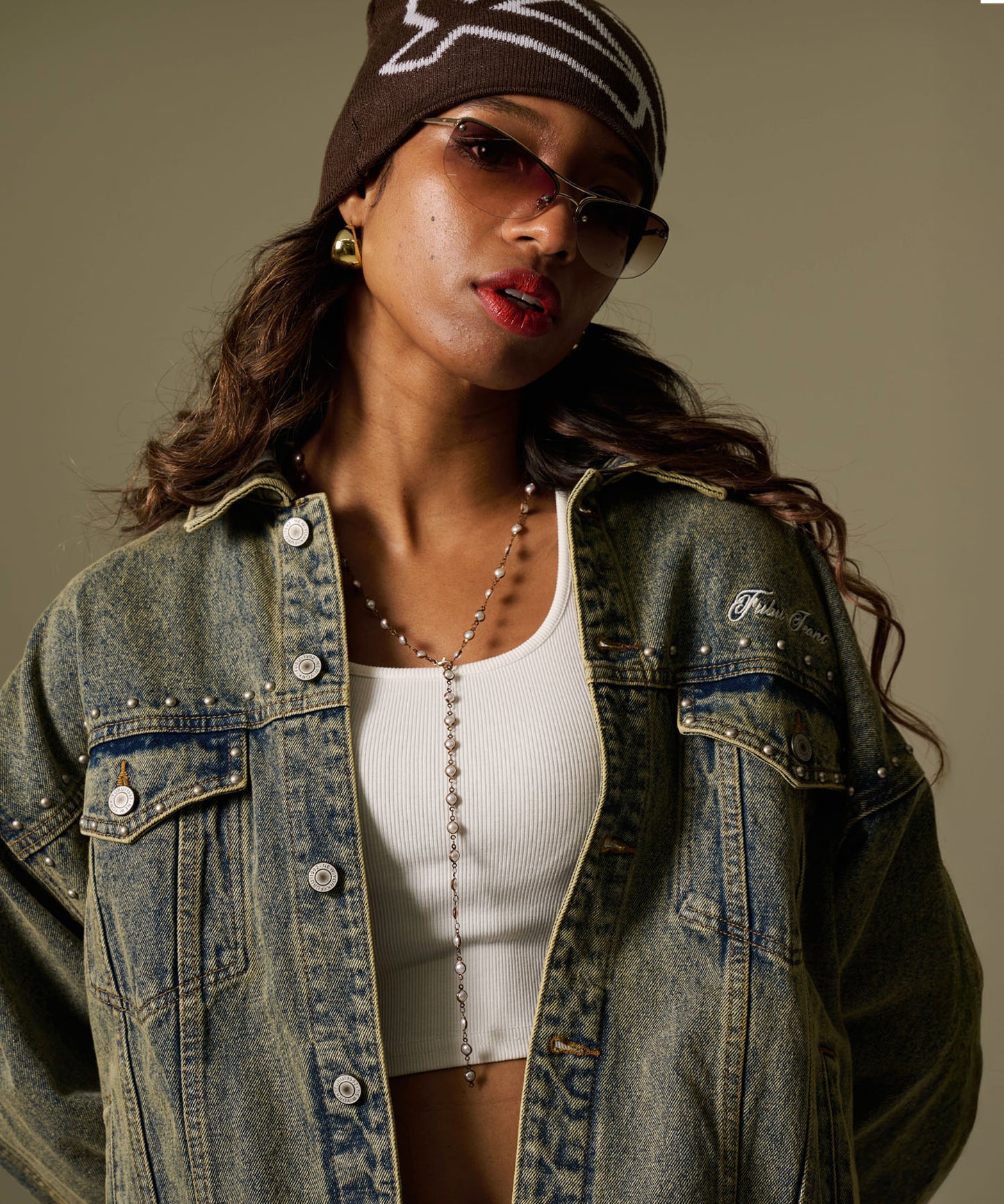 【NEW】STUDS DENIM JACKET/スタッド付きデニムジャケット【FAM-52309】