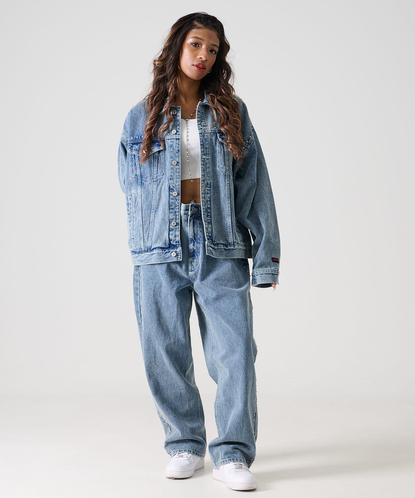 【年末SALE30%OFF】STUDS DENIM JACKET/スタッド付きデニムジャケット【FAM-52309】