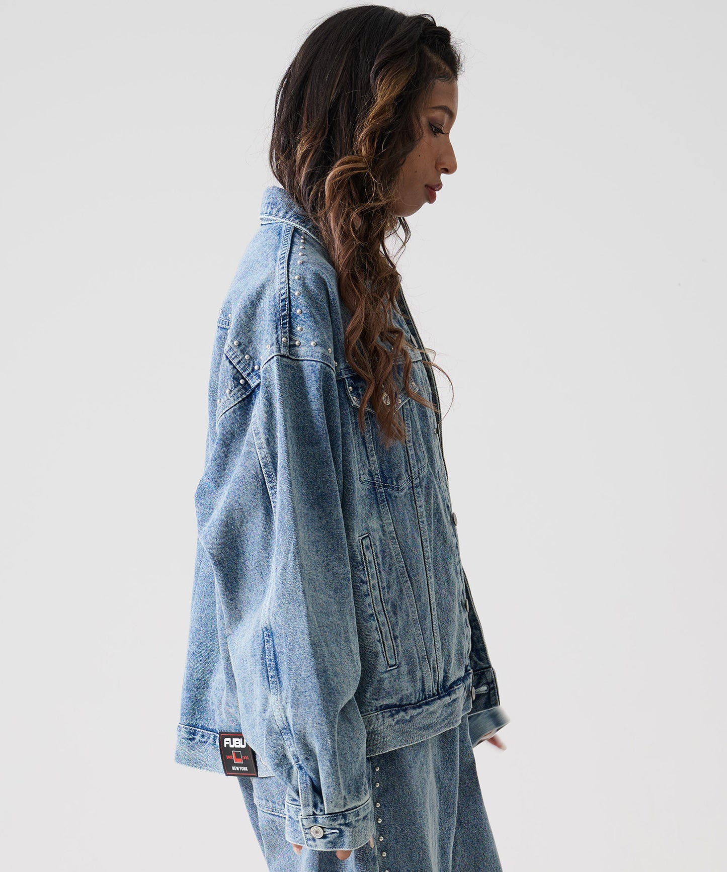 【年末SALE30%OFF】STUDS DENIM JACKET/スタッド付きデニムジャケット【FAM-52309】