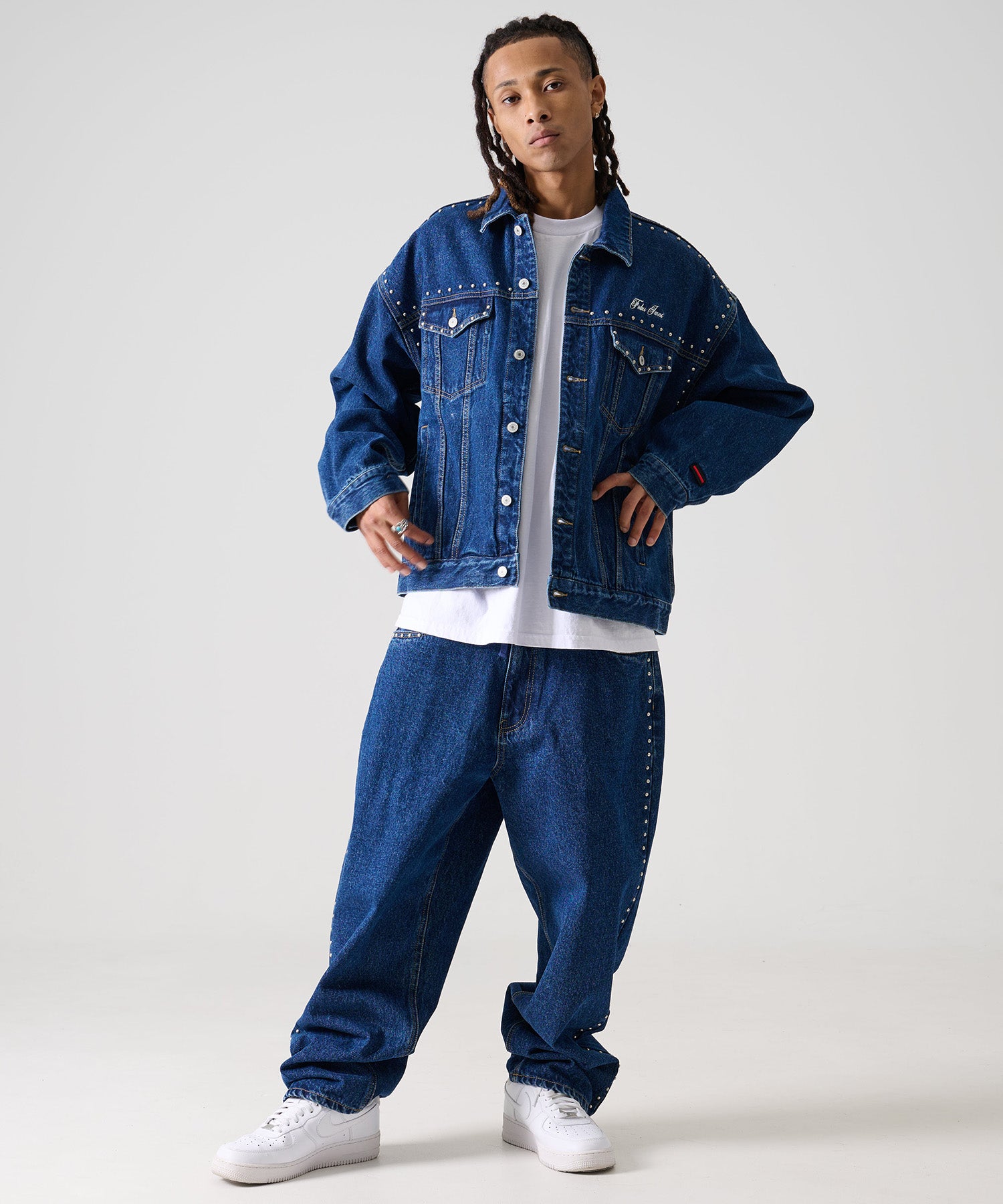 FUBU フブ スタッズ コットン デニム ジャケット ジャンパー Gジャン