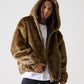 FAUX FAR HOODED JACKET/フェイクファー フード ジャケット【FAM-52311】