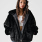 FAUX FAR HOODED JACKET/フェイクファー フード ジャケット【FAM-52311】